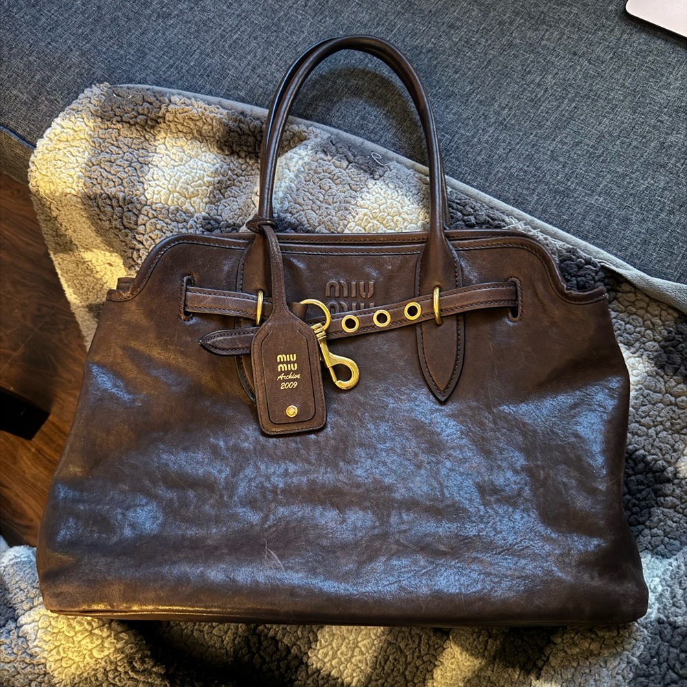 mui mui aventure nappa leather bag (archival)